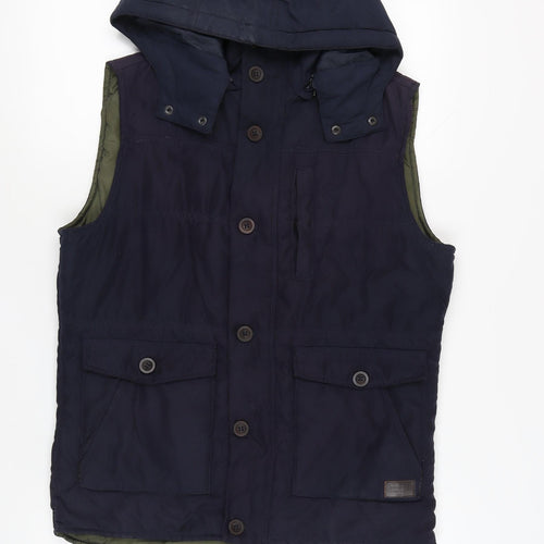 Springfield Men's Blue Hooded Waistcoat M