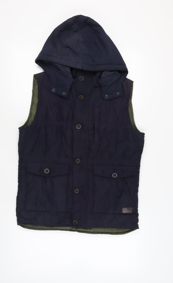 Springfield Men's Blue Hooded Waistcoat M