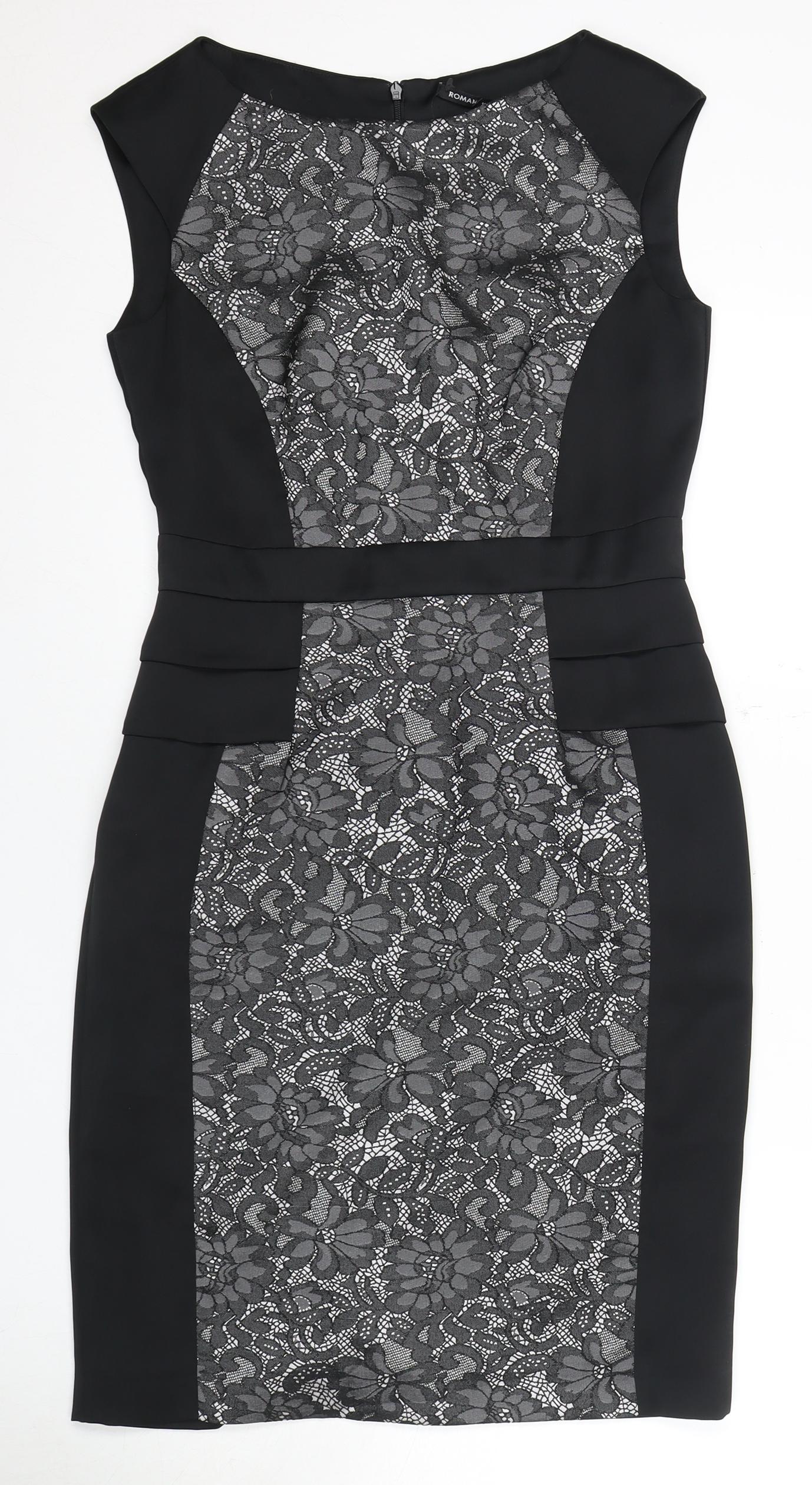 Roman Women’s Black Lace Detail Sheath Dress Size 10