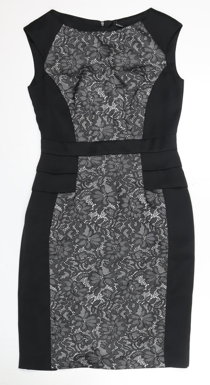Roman Women’s Black Lace Detail Sheath Dress Size 10