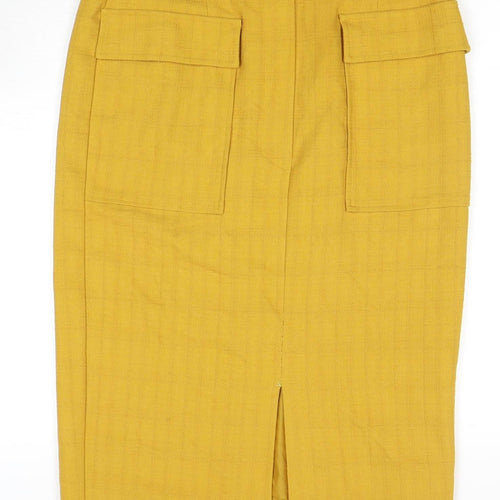 Marks and Spencer Women's Yellow Midi Pencil Skirt Size 12