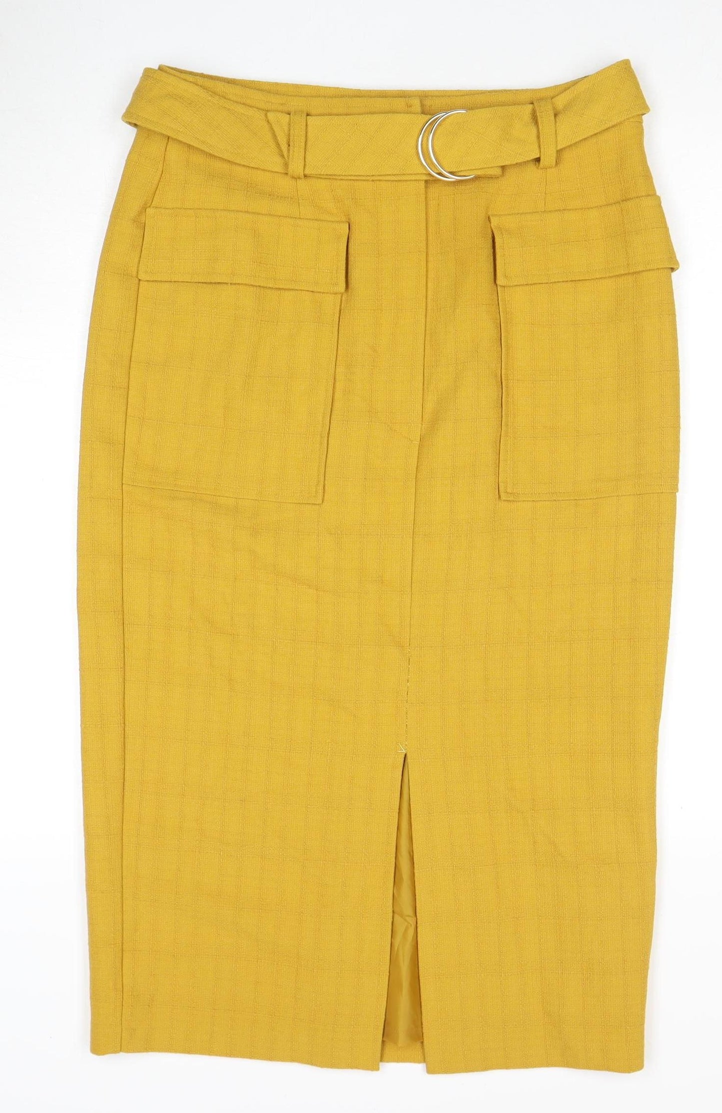 Marks and Spencer Women's Yellow Midi Pencil Skirt Size 12