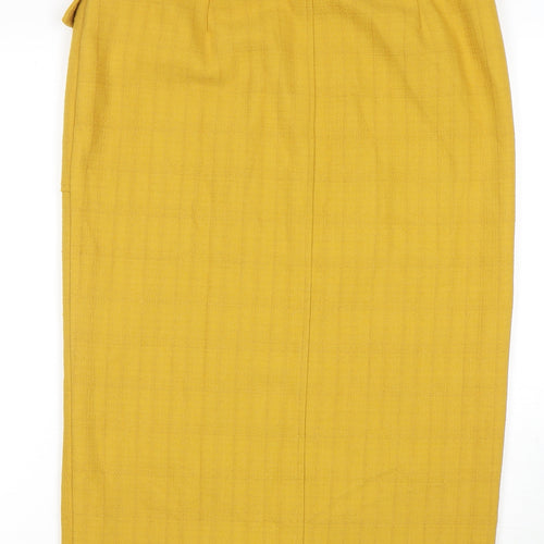 Marks and Spencer Women's Yellow Midi Pencil Skirt Size 12