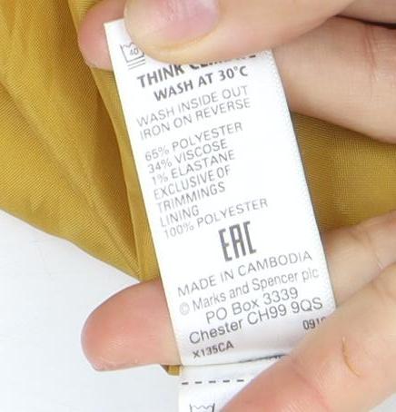 Marks and Spencer Women's Yellow Midi Pencil Skirt Size 12