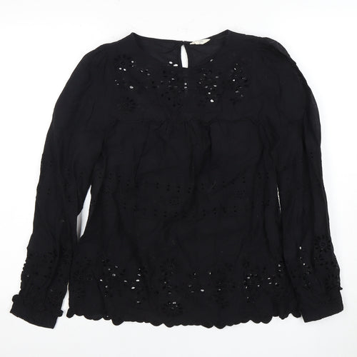 Hush Women's Black Embroidered Blouse Size 6