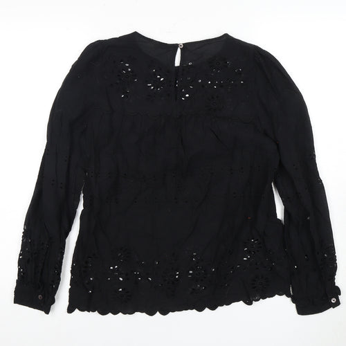 Hush Women's Black Embroidered Blouse Size 6
