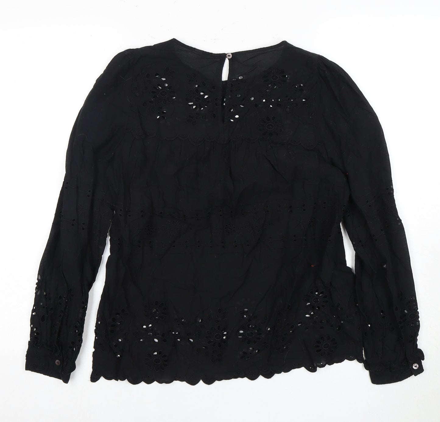 Hush Women's Black Embroidered Blouse Size 6