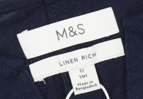 Marks and Spencer Women's Blue Shirt Dress Size 12