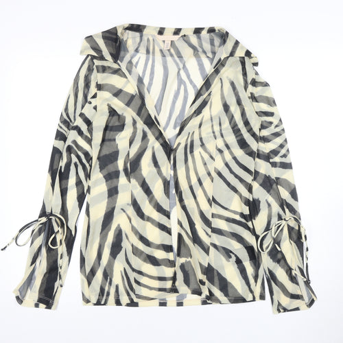 H&M Women's Multicoloured Animal Print Blouse - Size 12