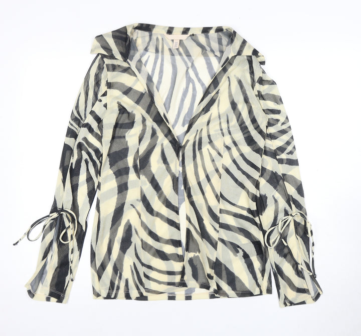 H&M Women's Multicoloured Animal Print Blouse - Size 12