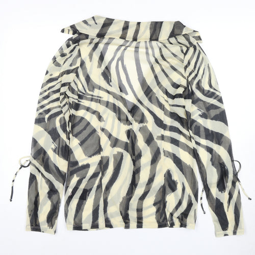 H&M Women's Multicoloured Animal Print Blouse - Size 12