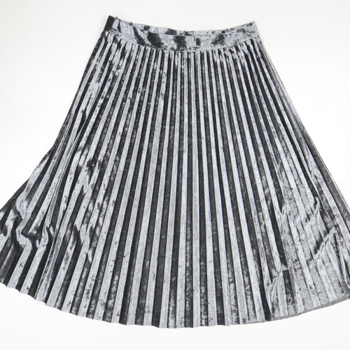 Marks and Spencer Women's Grey Pleated Midi Skirt Size 14