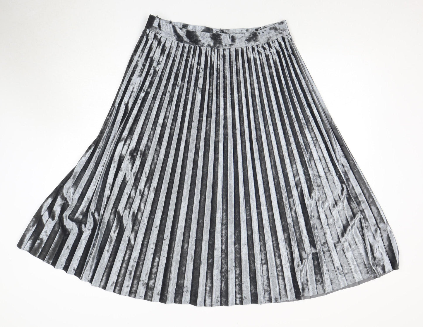 Marks and Spencer Women's Grey Pleated Midi Skirt Size 14