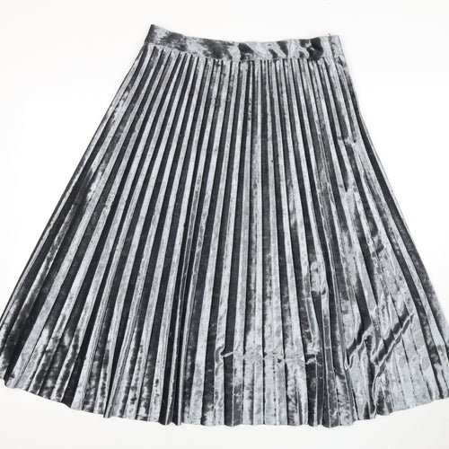 Marks and Spencer Women's Grey Pleated Midi Skirt Size 14