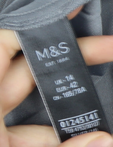 Marks and Spencer Women's Grey Pleated Midi Skirt Size 14