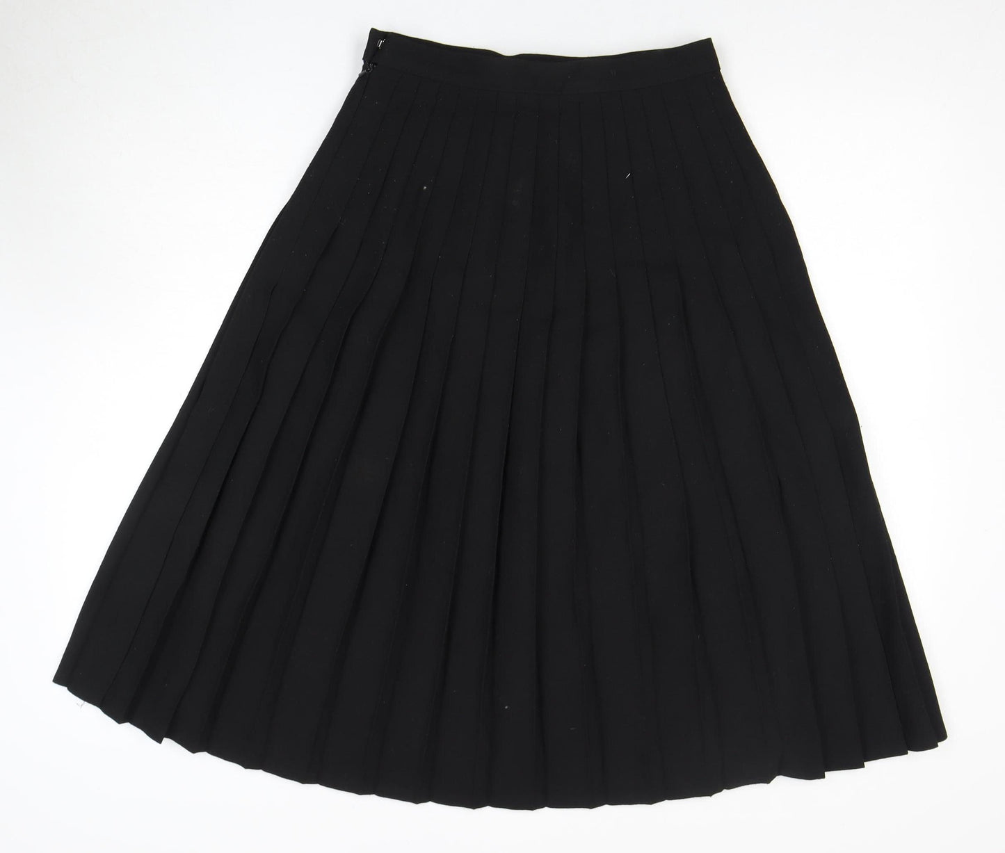 St Michael Women's Black Pleated Knee Length Skirt Size 12