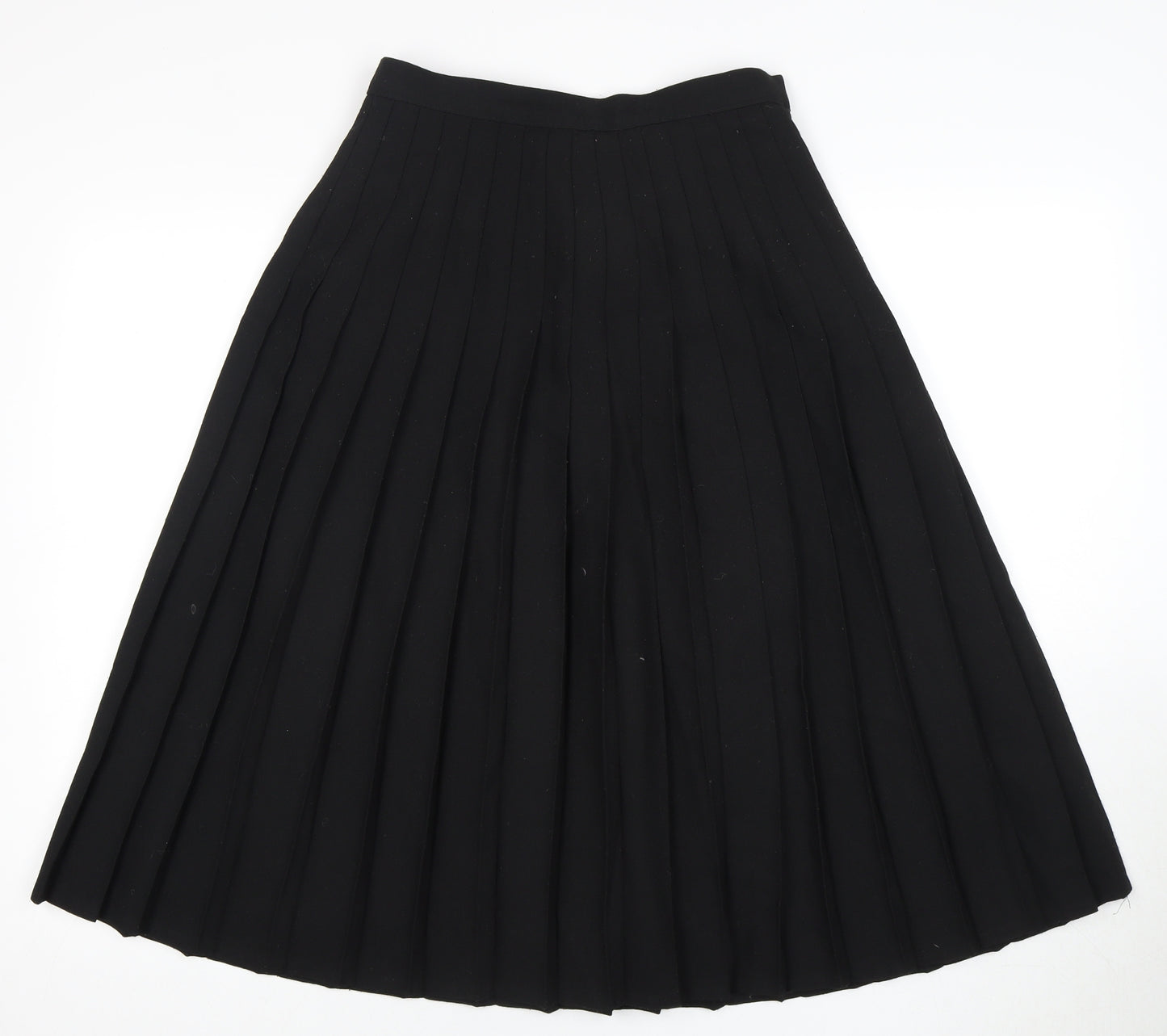 St Michael Women's Black Pleated Knee Length Skirt Size 12