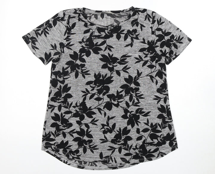 Oasis Women's Multicoloured Floral T-Shirt - Size 8