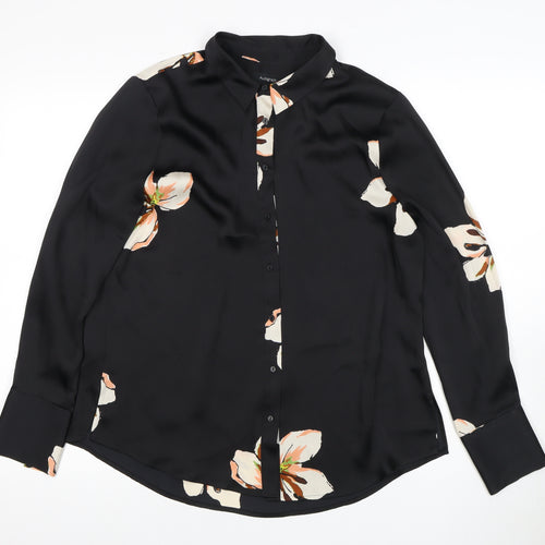 Autograph Women's Black Floral Blouse UK 12