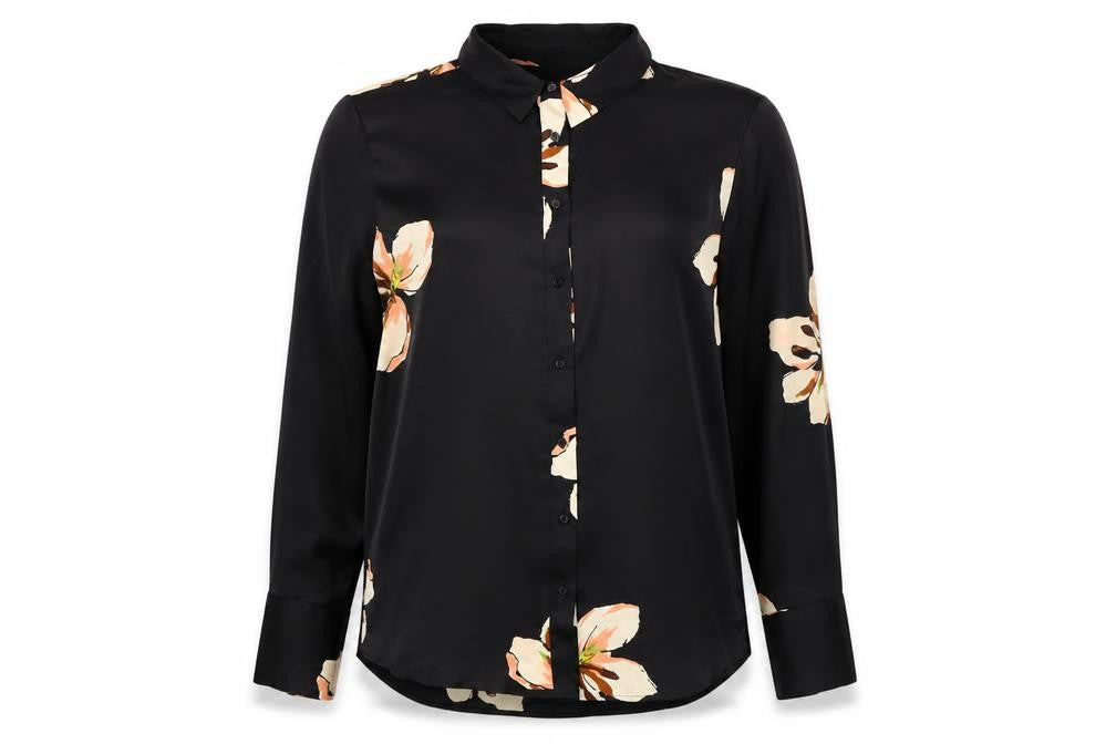 Front view of Autograph Women's Black Floral Blouse UK 12