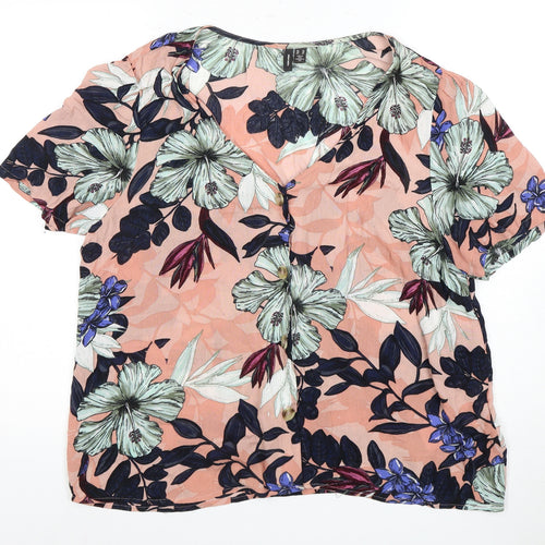 Vero Moda Women's Multicoloured Floral Button-Up Blouse XL