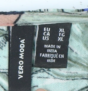 Vero Moda Women's Multicoloured Floral Button-Up Blouse XL