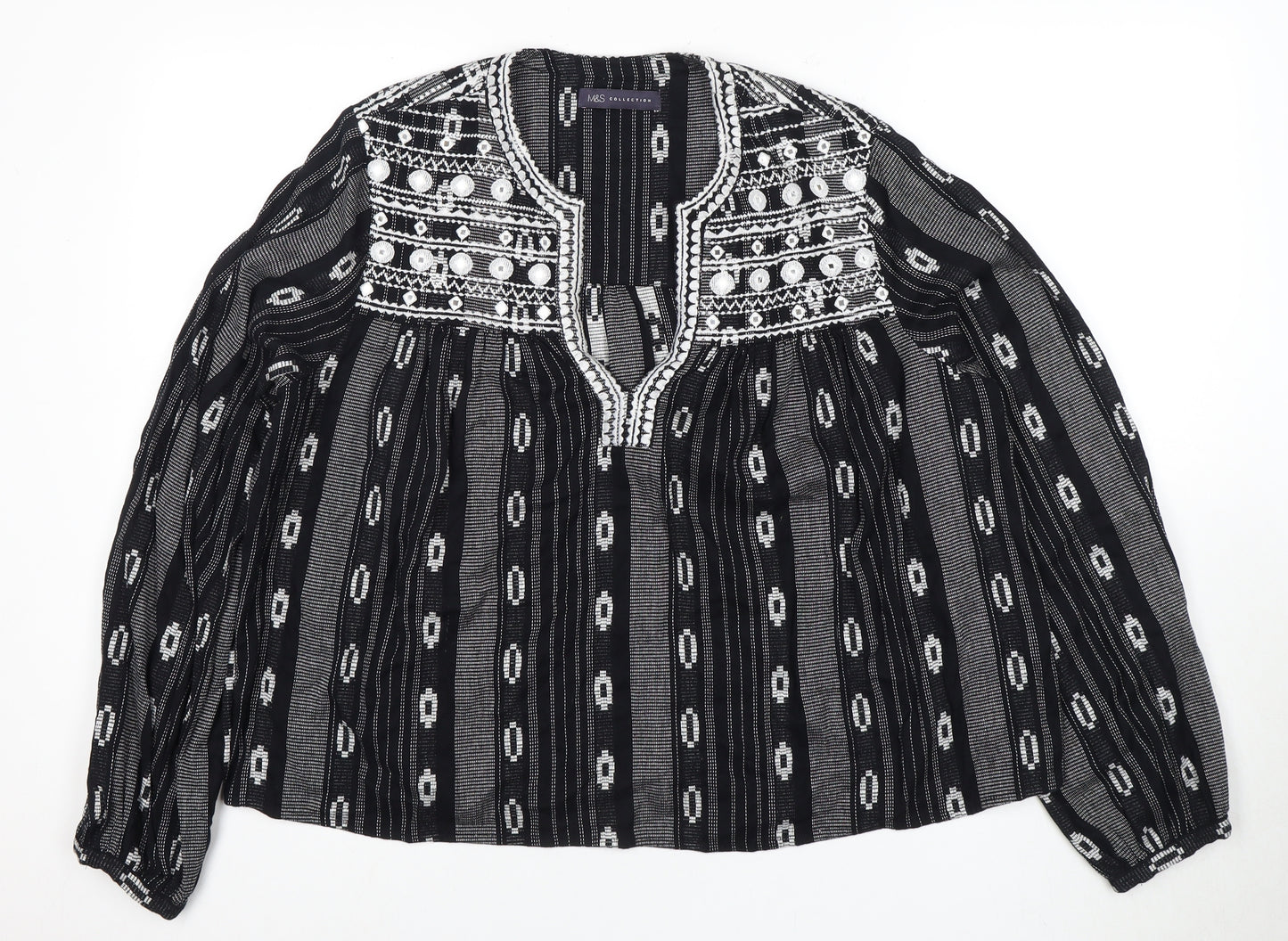Marks and Spencer Women's Black Tunic Blouse Size 16