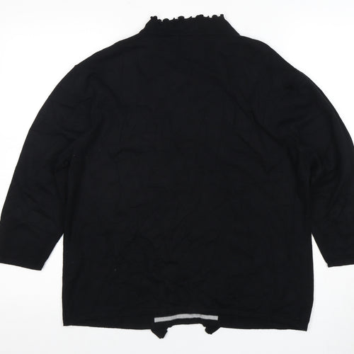 Emma Morgan Black Button-Up Striped Women's Top L