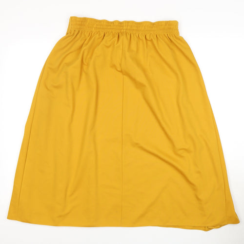 St Michael Women's Gold Midi Pleated Skirt Size 18