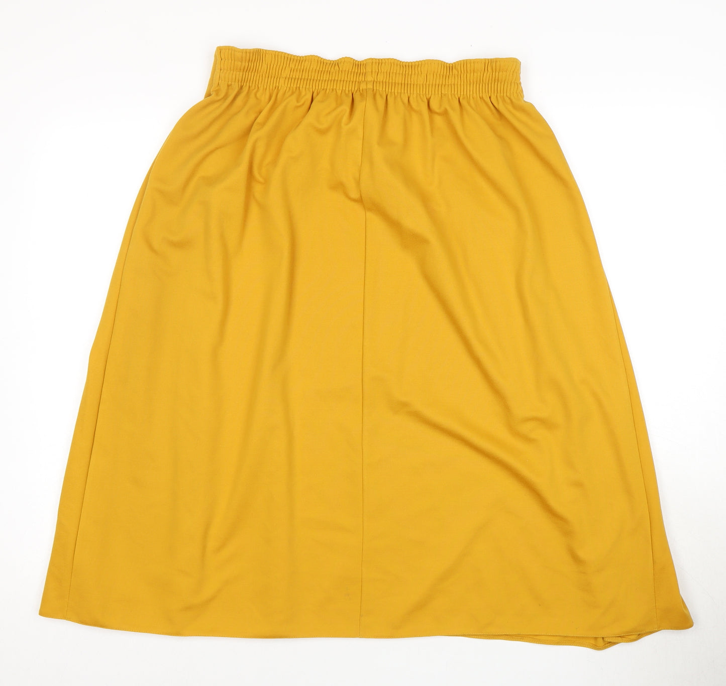 St Michael Women's Gold Midi Pleated Skirt Size 18