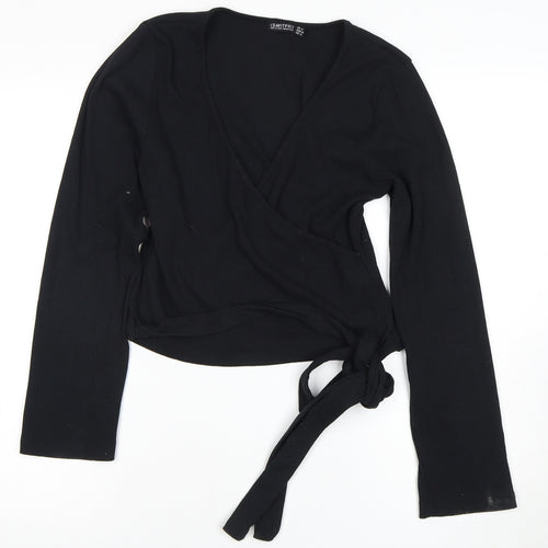 I SAW IT FIRST Black Wrap Top for Women, Size 18