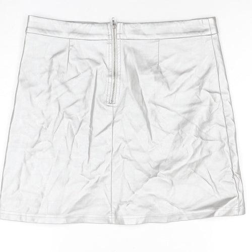 Jacqueline de Yong Women's Silver Large Short Zip Skirt