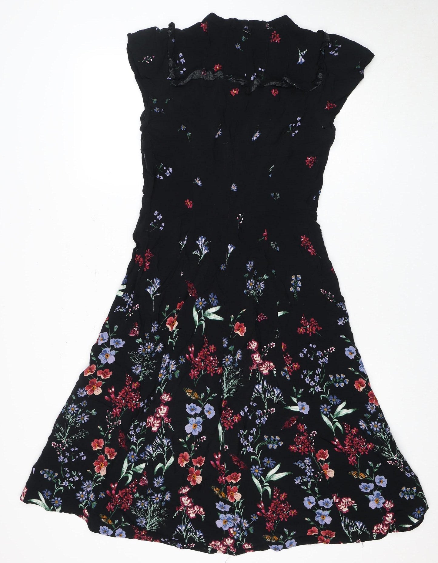 Monsoon Women's Black Floral Dress Size 12