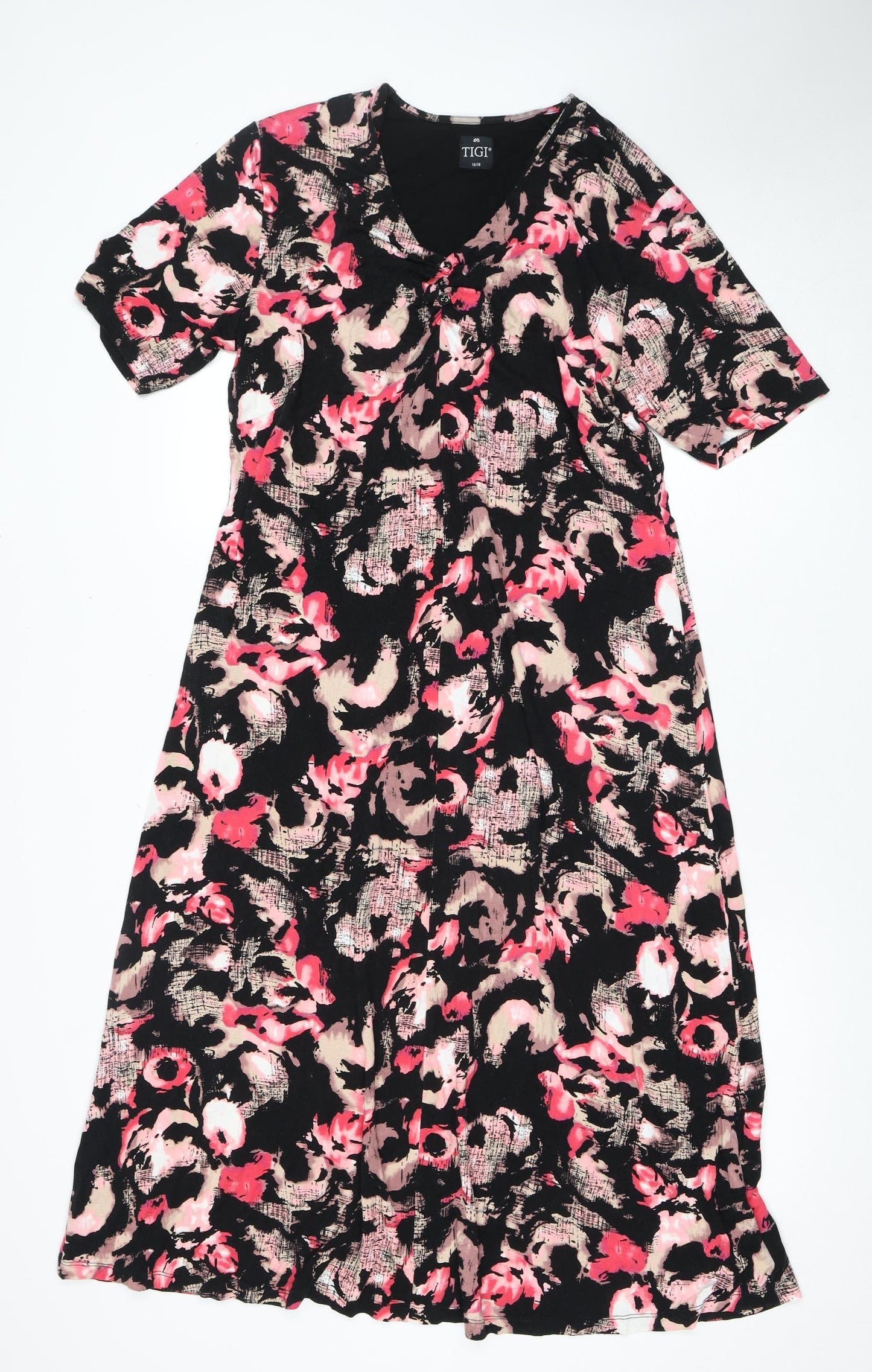 TIGI Women's Floral Dress Multicoloured Size 14