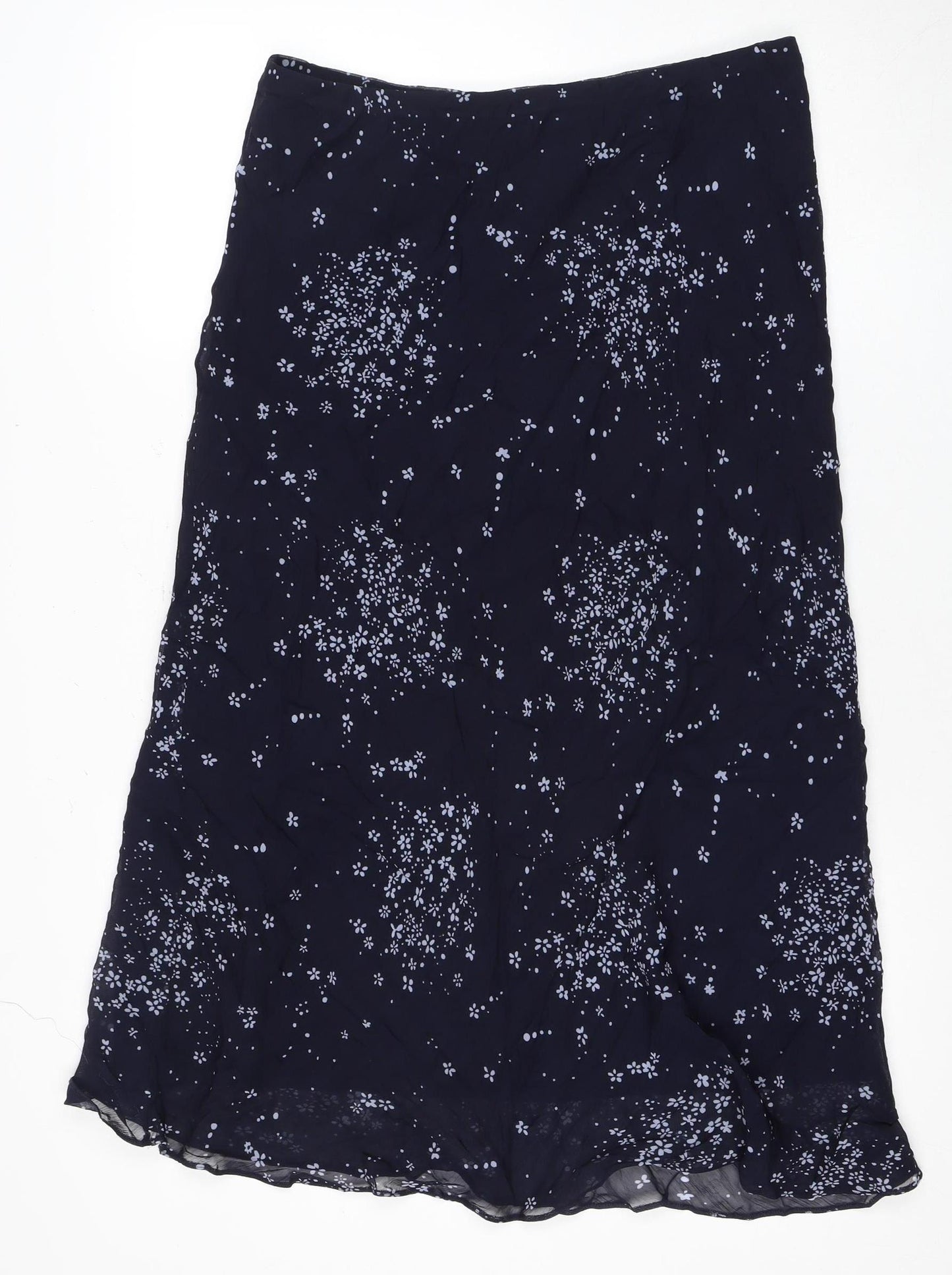 Marks and Spencer Womens Blue Floral Midi Skirt Size 16