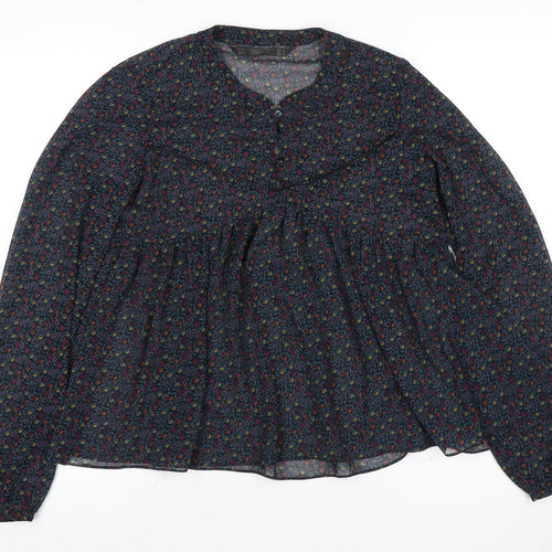 Zara Women's Floral Blouse, Size 8, Multicoloured