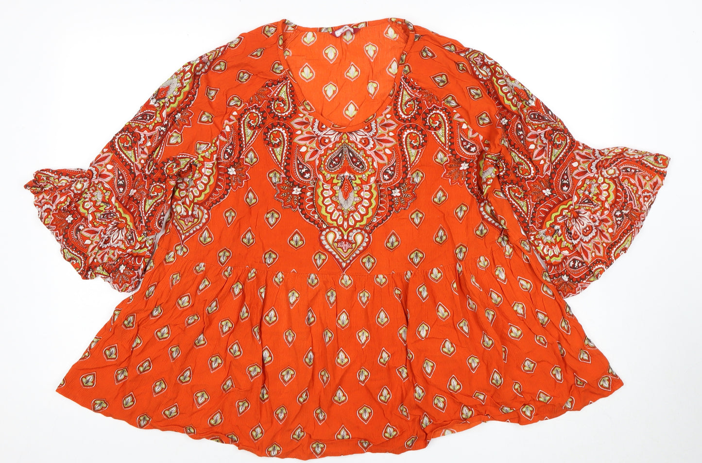 Joe Browns Women's Orange Paisley Tunic, Size 20, Bohemian