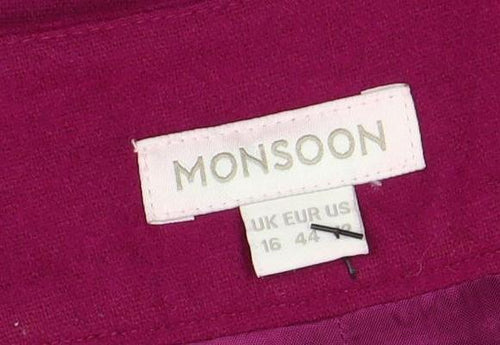 Monsoon Women's Pink Wool Pencil Skirt, Size 16