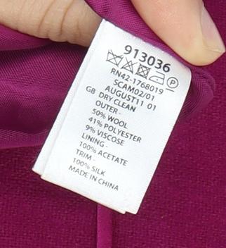 Monsoon Women's Pink Wool Pencil Skirt, Size 16