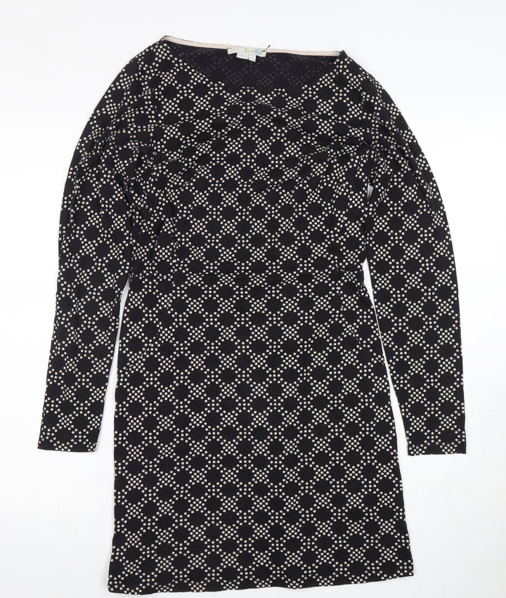Belam Women Black Geometric Shift Dress Size 6
