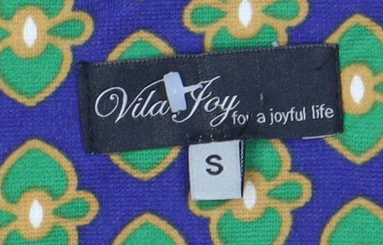 White Stuff Women's Blue Geometric Pencil Skirt S