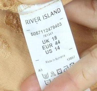 River Island Women's Beige Dress Size 18