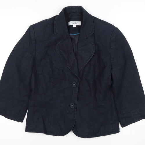 Next Women's Blue Linen Blazer Size 8
