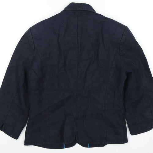 Next Women's Blue Linen Blazer Size 8