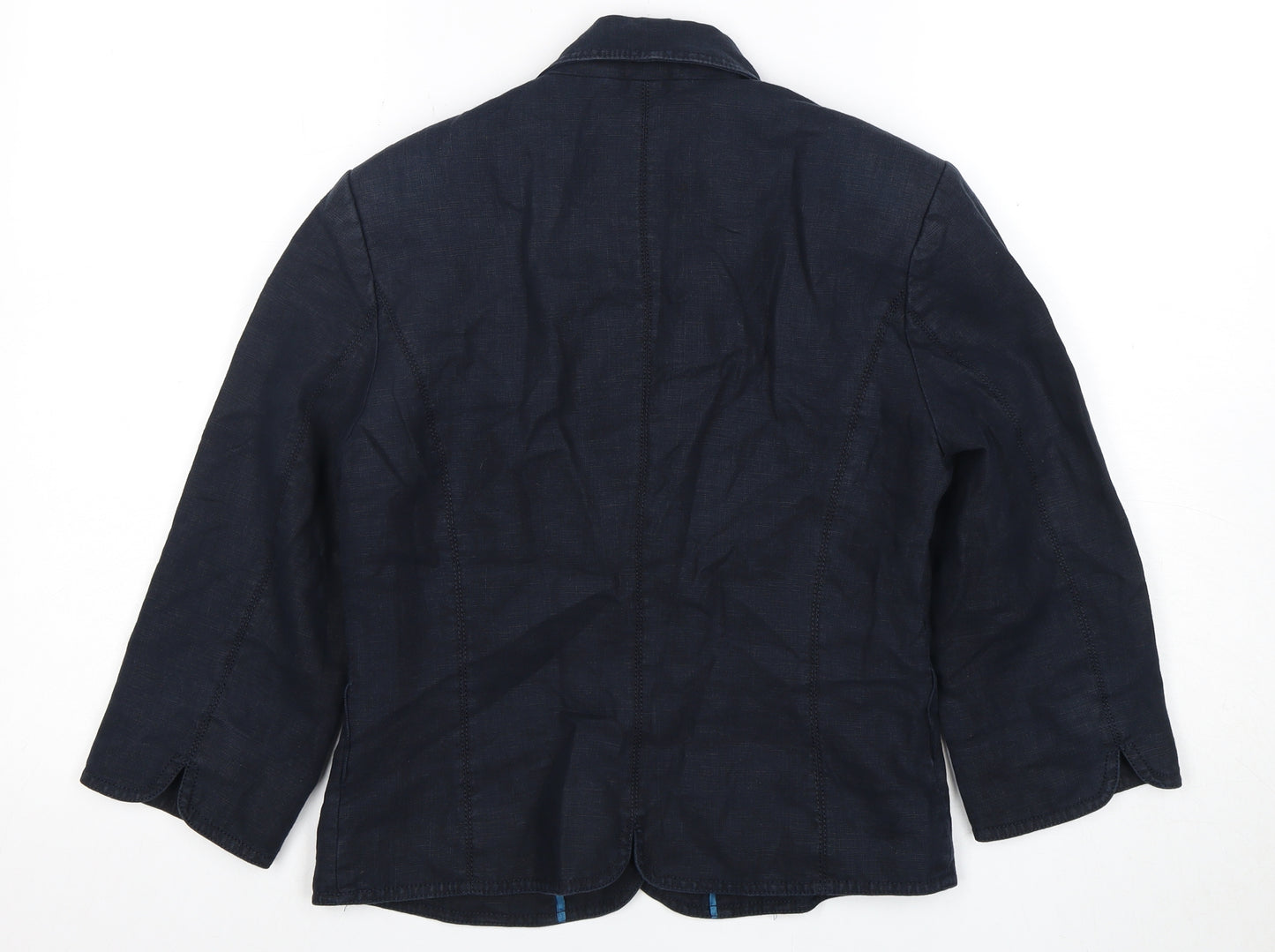 Next Women's Blue Linen Blazer Size 8