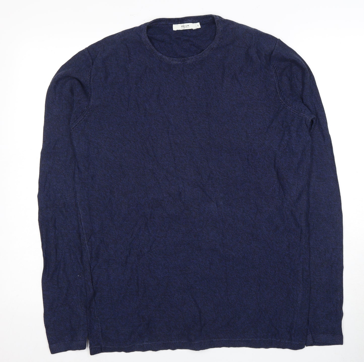 PREMIUM Men's Blue Pullover Jumper L, Casual Knit