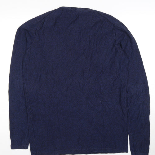 PREMIUM Men's Blue Pullover Jumper L, Casual Knit