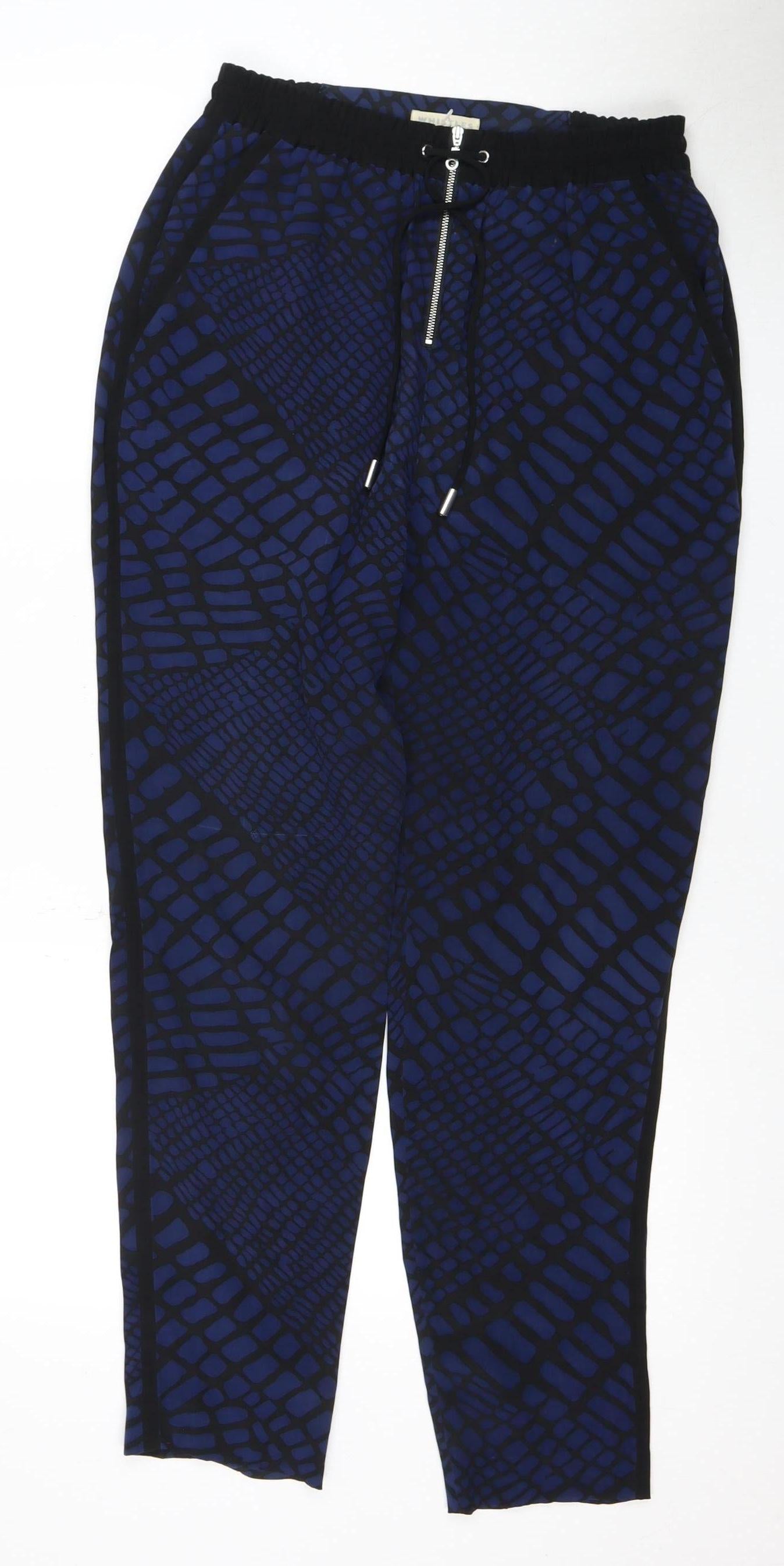 Whistles Women's Blue Silk Jogger Trousers