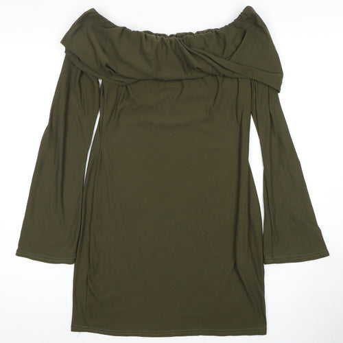 PrettyLittleThing Women's Green Bodycon Dress, Size 12
