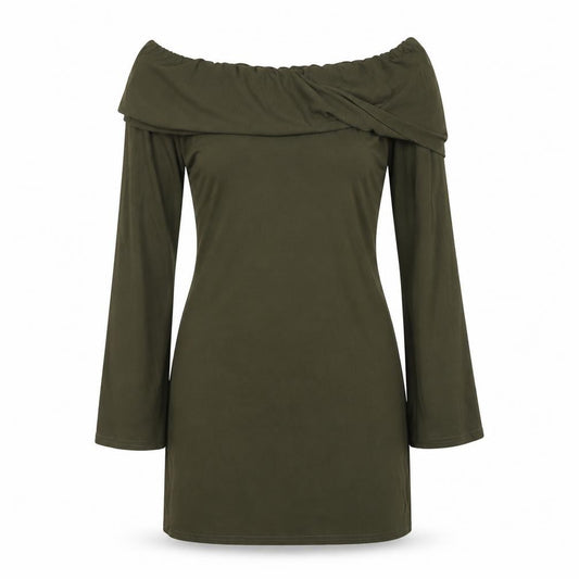 Front view of PRETTYLITTLETHING Women's Green Bodycon Dress, size 12